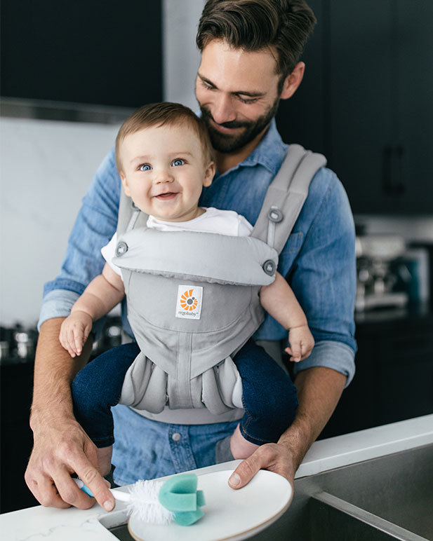 Household with baby in Baby carrier