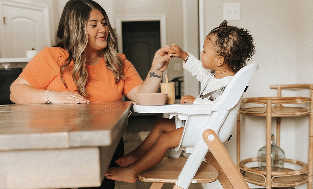 family meal : Ergobaby Highchair: Designated seating for baby