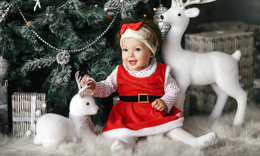 Baby Sleep Guide Christmas Edition, baby under christmas tree