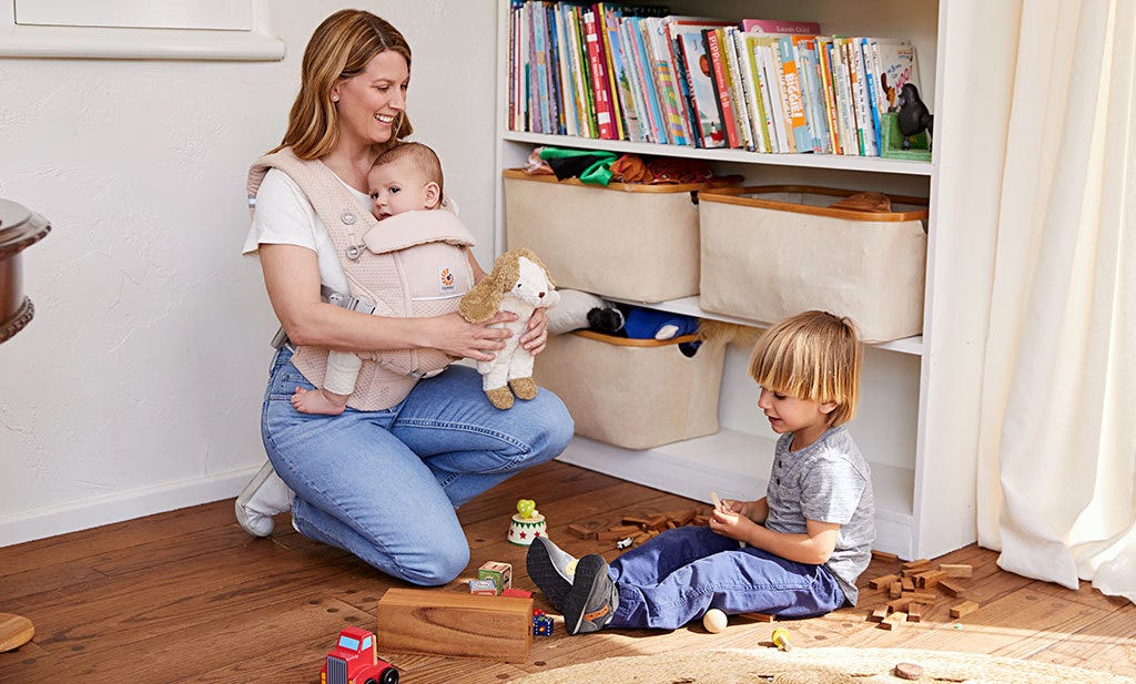 Household with baby in Baby carrier