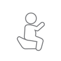 Lift hip seat padded seat icon